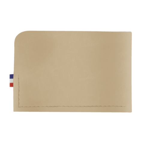 Porte-cartes beige vue arrière finition simple