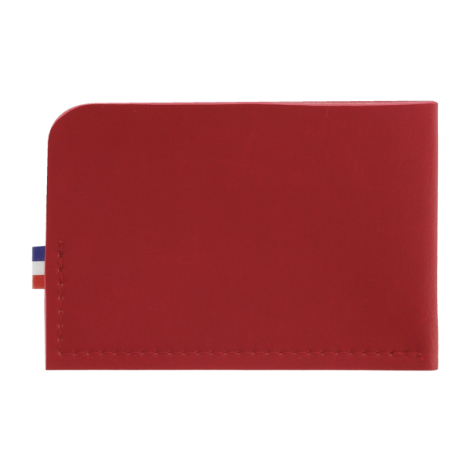 Porte-cartes rouge vue arrière finition couture
