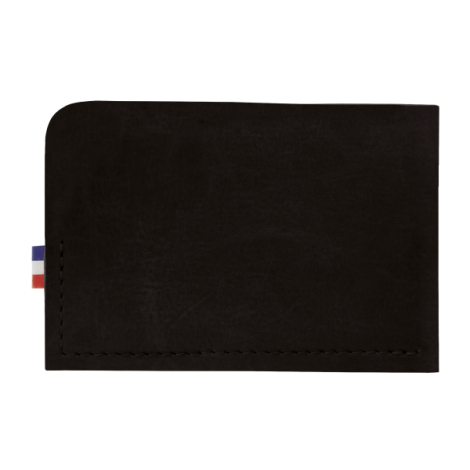 Porte-cartes noir vue dos finition minimaliste