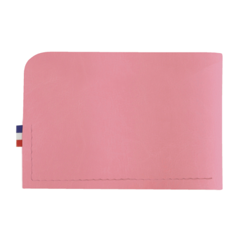 Porte-cartes rose vue dos finition minimaliste