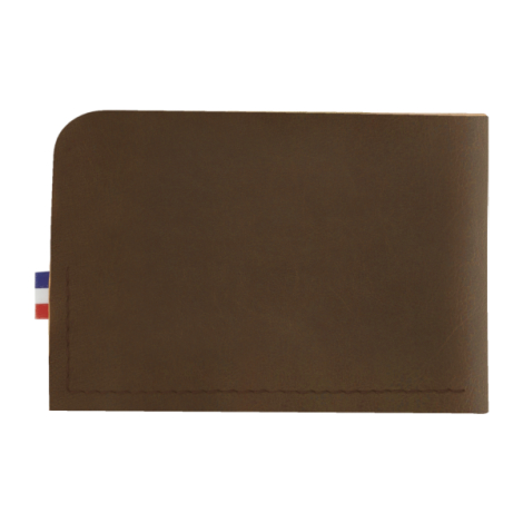 Porte-cartes brun foncé vue arrière finition soignée
