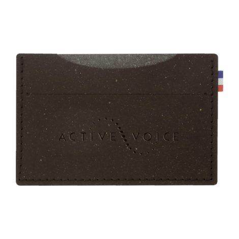 Étui carte bancaire gris foncé avec marquage centré face avant