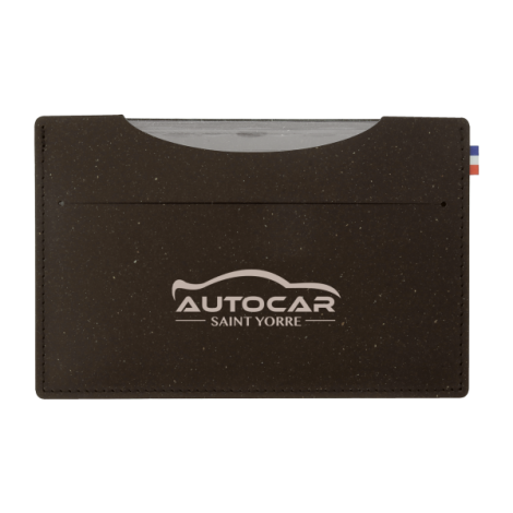 Porte carte grise gris foncé avec personnalisation centrée