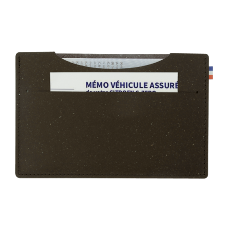 Porte carte grise gris foncé avec carte insérée sans marquage