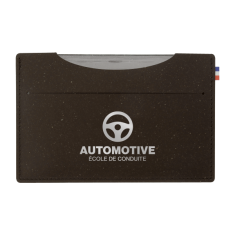 Porte carte grise gris foncé avec marquage visible centré