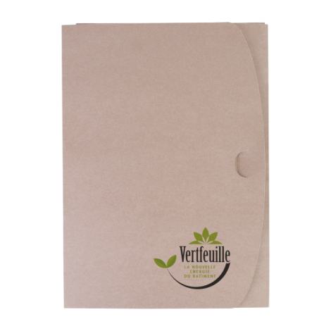 Chemise 3 rabats kraft avec marquage en bas à droite Vertfeuille logo végétal