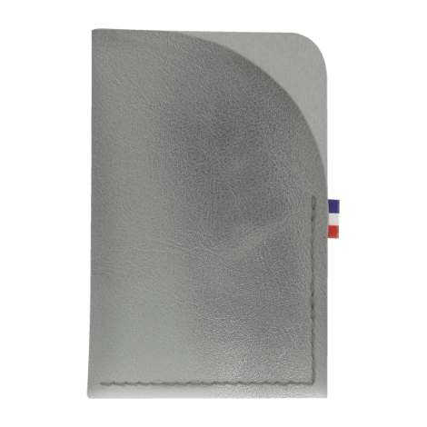 Porte-cartes gris clair vertical sans marquage face avant