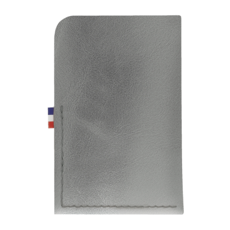 Porte-cartes gris clair vue dos sans personnalisation