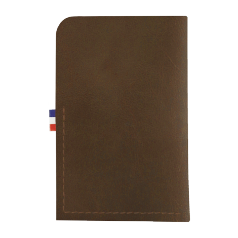 Porte-cartes marron foncé vue dos sans marquage