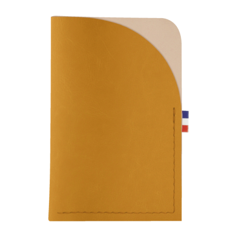 Porte-cartes jaune moutarde vertical sans personnalisation face avant