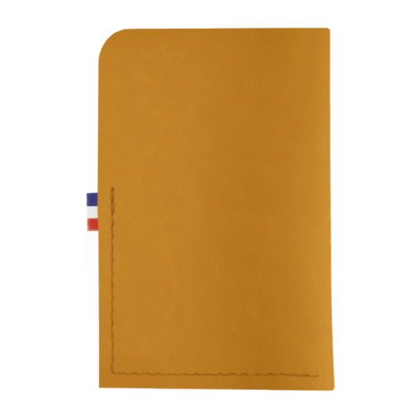 Porte-cartes jaune moutarde vue dos sans marquage