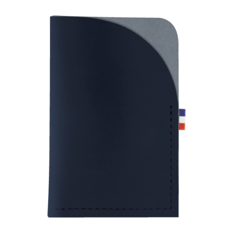 Porte-cartes bleu foncé vertical sans personnalisation face avant