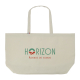 Tote bag XXL écru avec marquage HORIZON vert orange centré