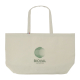 Tote bag XXL écru vue profil avec soufflet latéral visible