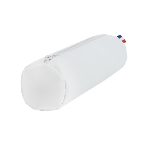 Trousse cylindrique blanche vue perspective avec extrémité arrondie