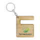 Porte-clés bambou avec marquage couleur TECHNOLOGY face avant