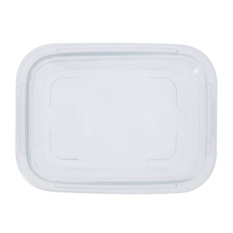 Boîte repas vue dessus couvercle sans marquage surface personnalisable
