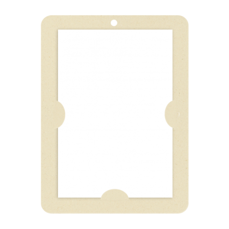 Porte badge A6 vue face avec fenêtre transparente et encoche centrale