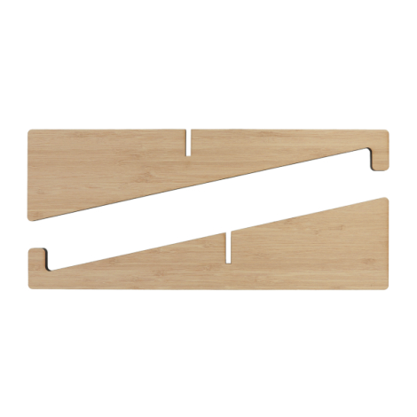 Support ordinateur bambou démonté en deux parties vue produit