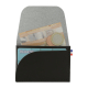 Porte-monnaie noir ouvert avec billets pièces et carte visibles Porte-monnaie noir ouvert avec billets pièces et carte visibles