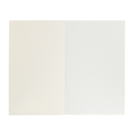 Carnet A5 ouvert pages lignées vue à plat