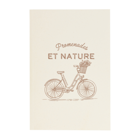 Carnet A5 marquage Promenades et nature illustration vélo