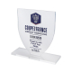 Trophée acrylique forme bouclier Coupe de France Crédit Agricole vue face