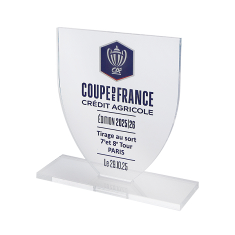Trophée publicitaire petit format plastique recyclé