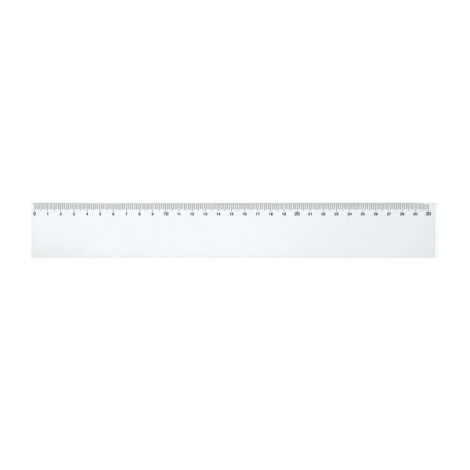 Règle 30 cm transparente graduée sans marquage vue face