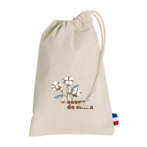 Pochon coton publicitaire 12x18 cm fabriqué en France