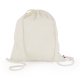 Sac ficelle coton naturel vue face cordons relâchés
