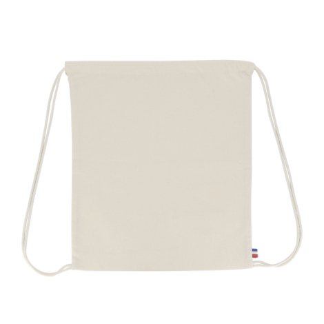 Sac ficelle coton à plat surface marquage visible