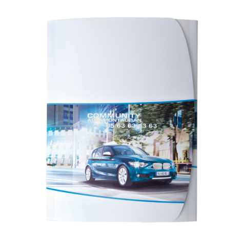 Chemise A4 personnalisée visuel automobile rendu photographique