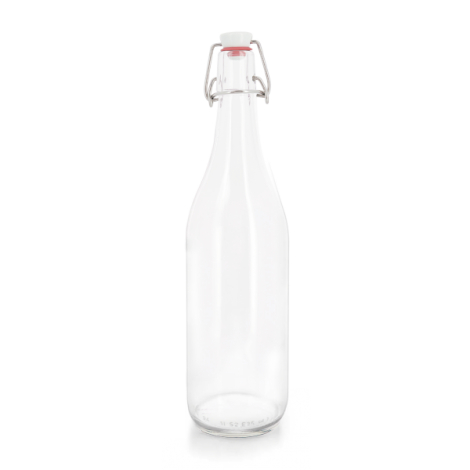 Vue arrière de la bouteille, surface lisse idéale pour marquage.