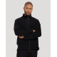 Veste polaire homme zippée vue de face portée bras croisés col montant fermé texture visible sans marquage visible