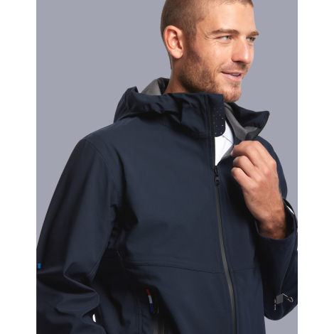 Blouson coupe-vent homme zoom buste fermeture zippée centrale capuche détail col matière aucune personnalisation apparente