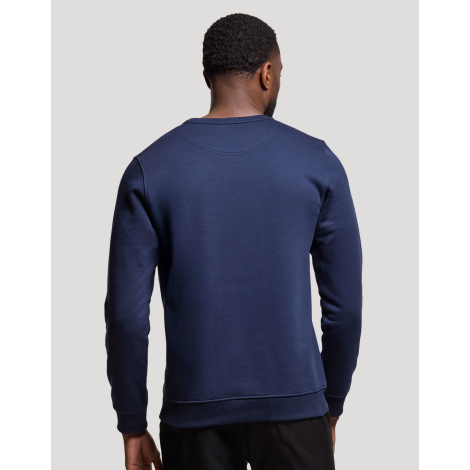 Sweat unisexe vue dos homme coloris bleu marine coupe droite surface uniforme sans marquage visible