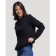 Sweat unisexe vue trois quarts femme coloris noir coupe décontractée surface uniforme sans marquage visible Sweat unisexe vue trois quarts femme coloris noir coupe décontractée surface uniforme sans marquage visible