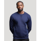 Sweat unisexe vue face homme coloris noir col rond empiècement V surface uniforme sans marquage visible Sweat unisexe vue face homme coloris noir col rond empiècement V surface uniforme sans marquage visible
