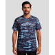 T-shirt running homme vue face motif graphique all over logo poitrine visible marquage visible sur la poitrine