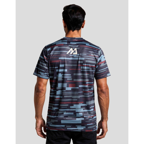 T-shirt running homme vue dos motif graphique all over logo dos centré marquage visible sur le haut du dos