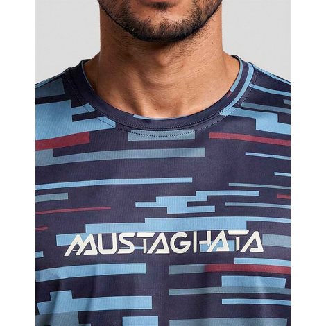 T-shirt running homme zoom col et torse motif graphique logo poitrine détaillé marquage visible sur la poitrine
