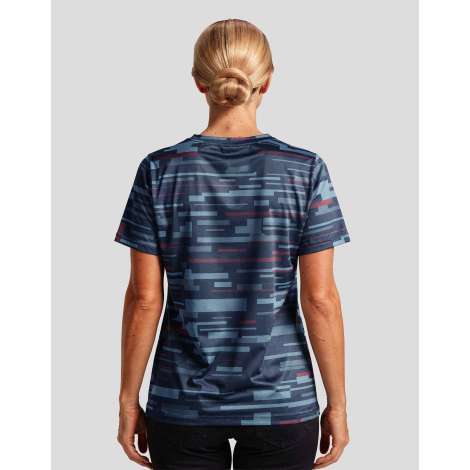 T-shirt running femme vue dos surface graphique all over sans marquage visible