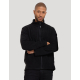 Veste polaire homme zippée vue de face portée bras croisés col montant fermé texture visible sans marquage visible