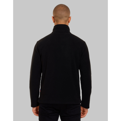 Veste polaire homme vue de dos portée col montant coupe droite manches longues aucune personnalisation apparente