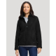 Veste polaire femme zippée vue de face portée col montant partiellement ouvert manches longues poches visibles aucune personnali