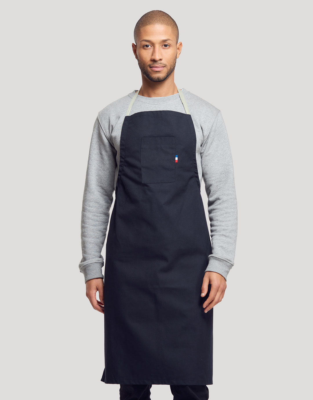Tablier coton bio personnalisable Escoffier Noir
