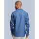 Chemise homme manches longues vue dos teinte différente col classique dos uniforme sans personnalisation apparente