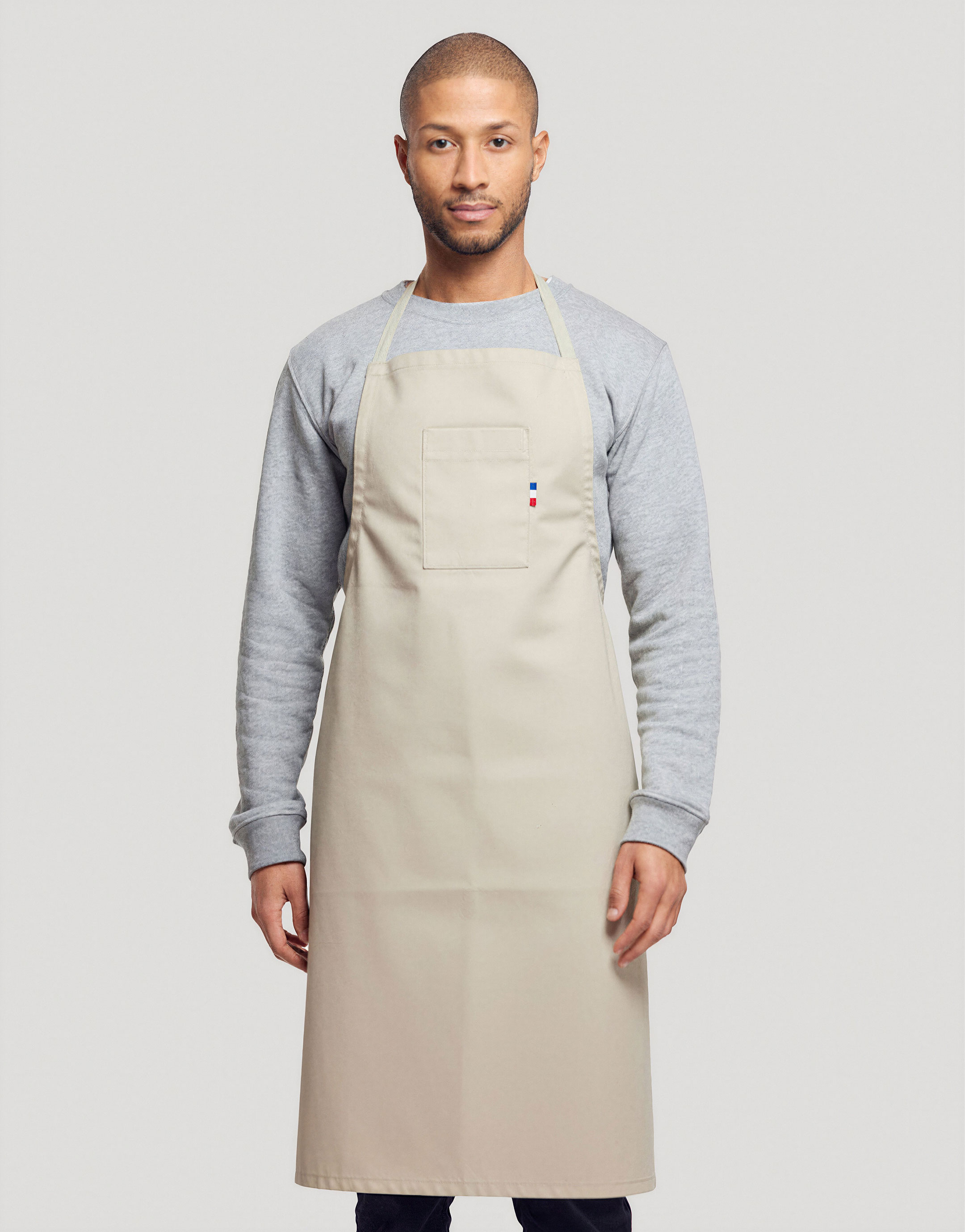 Tablier coton bio personnalisable Escoffier Ecru