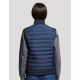 Bodywarmer femme vue dos coloris bleu marine sans manches matelassé surface uniforme sans marquage visible